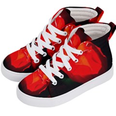 Red Tulip A Bowl Of Fire Kid s Hi-top Skate Sneakers by FunnyCow