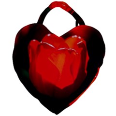 Red Tulip A Bowl Of Fire Giant Heart Shaped Tote by FunnyCow