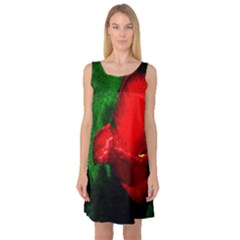 Red Tulip After The Shower Sleeveless Satin Nightdress by FunnyCow