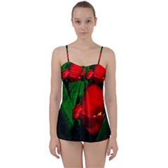 Red Tulip After The Shower Babydoll Tankini Set by FunnyCow