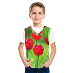 Red Tulip Flowers, Sunny Day Kids  Sportswear