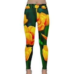 Yellow Orange Tulip Flowers Classic Yoga Leggings by FunnyCow