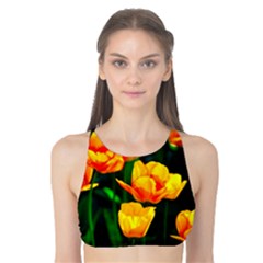 Yellow Orange Tulip Flowers Tank Bikini Top by FunnyCow