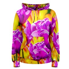 Violet Tulip Flowers Women s Pullover Hoodie by FunnyCow