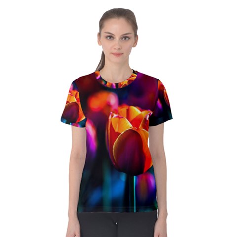 Red Tulips Women s Cotton Tee by FunnyCow