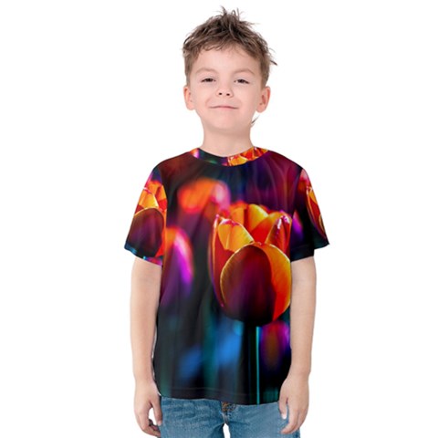 Red Tulips Kids  Cotton Tee by FunnyCow