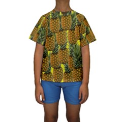 Tropical Pineapple Kids  Short Sleeve Swimwear by snowwhitegirl