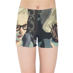 Girl Thinking Kids Sports Shorts by snowwhitegirl