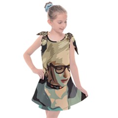 Girl Thinking Kids  Tie Up Tunic Dress by snowwhitegirl