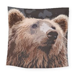 Bear Looking Square Tapestry (large)