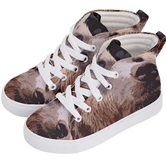 Bear Looking Kid s Hi-top Skate Sneakers