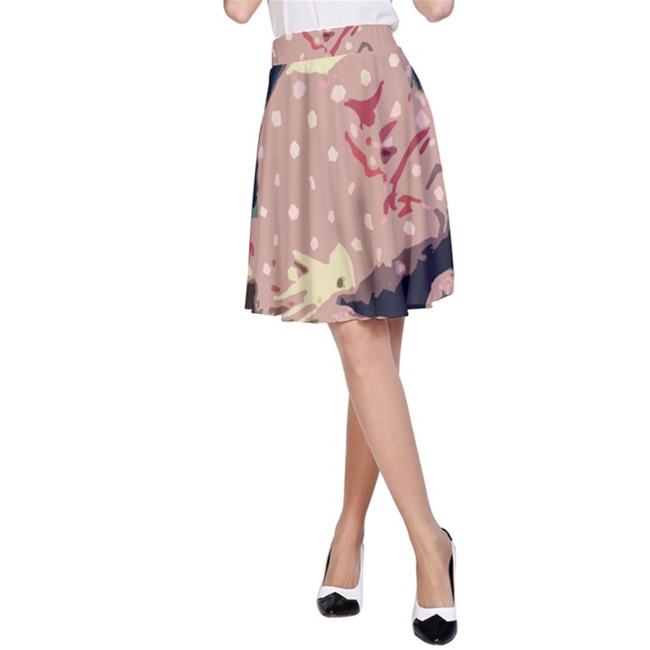 Rose Floral Doll A-Line Skirt