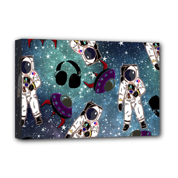 Astronaut Space Galaxy Deluxe Canvas 18  x 12  (Stretched)