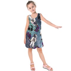 Astronaut Space Galaxy Kids  Sleeveless Dress