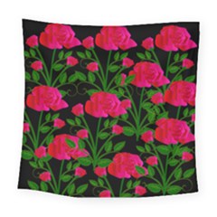 Roses At Night Square Tapestry (large)