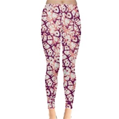 Officially Sexy Soft Pink & Plum Cracked Pattern Leggings 