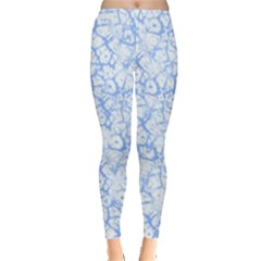 Officially Sexy Powder Blue & White Cracked Pattern Leggings  by OfficiallySexy