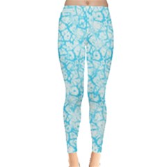 Officially Sexy Sky Blue & White Cracked Pattern Leggings  by OfficiallySexy