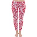 Officially Sexy Red & White Cracked Pattern Winter Leggings  View1