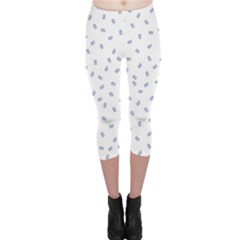 Officially Sexy Os Collection Blue & White Capri Leggings  by OfficiallySexy