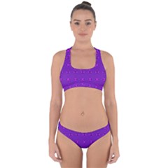 Bold Geometric Purple Circles Cross Back Hipster Bikini Set by BrightVibesDesign