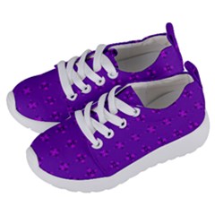 Bold Geometric Purple Circles Kids  Lightweight Sports Shoes by BrightVibesDesign