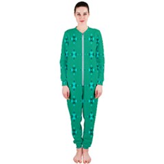 Modern Bold Geometric Green Circles Sm Onepiece Jumpsuit (ladies)  by BrightVibesDesign