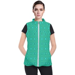 Modern Bold Geometric Green Circles Sm Women s Puffer Vest by BrightVibesDesign