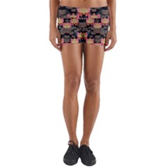 Heavy Metal Meets Power Of The Big Flower Yoga Shorts by pepitasart