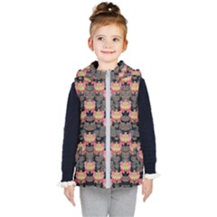 Heavy Metal Meets Power Of The Big Flower Kid s Hooded Puffer Vest by pepitasart