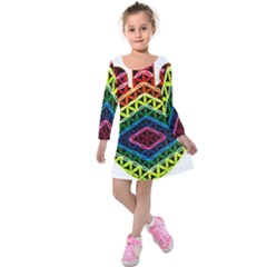 Hamsa Of God Kids  Long Sleeve Velvet Dress by CruxMagic