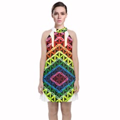 Hamsa Of God Velvet Halter Neckline Dress 