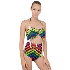 Hamsa Of God Scallop Top Cut Out Swimsuit by CruxMagic
