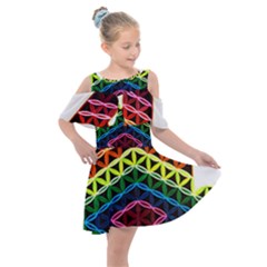 Hamsa Of God Kids  Shoulder Cutout Chiffon Dress