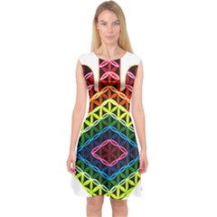 Hamsa Capsleeve Midi Dress by CruxMagic