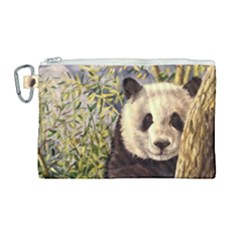 Panda Canvas Cosmetic Bag (large) by ArtByThree