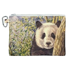 Panda Canvas Cosmetic Bag (xl) by ArtByThree