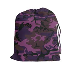 Camouflage Violet Drawstring Pouch (XXL)