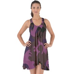 Camouflage Violet Show Some Back Chiffon Dress