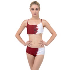 Canada Maple Leaf Layered Top Bikini Set