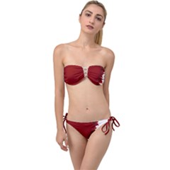 Canada Maple Leaf Twist Bandeau Bikini Set