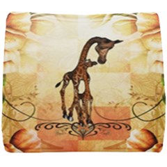 Cute Giraffe Mum With Funny Giraffe Baby Seat Cushion by FantasyWorld7