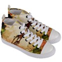 Cute Giraffe Mum With Funny Giraffe Baby Women s Mid-Top Canvas Sneakers View3