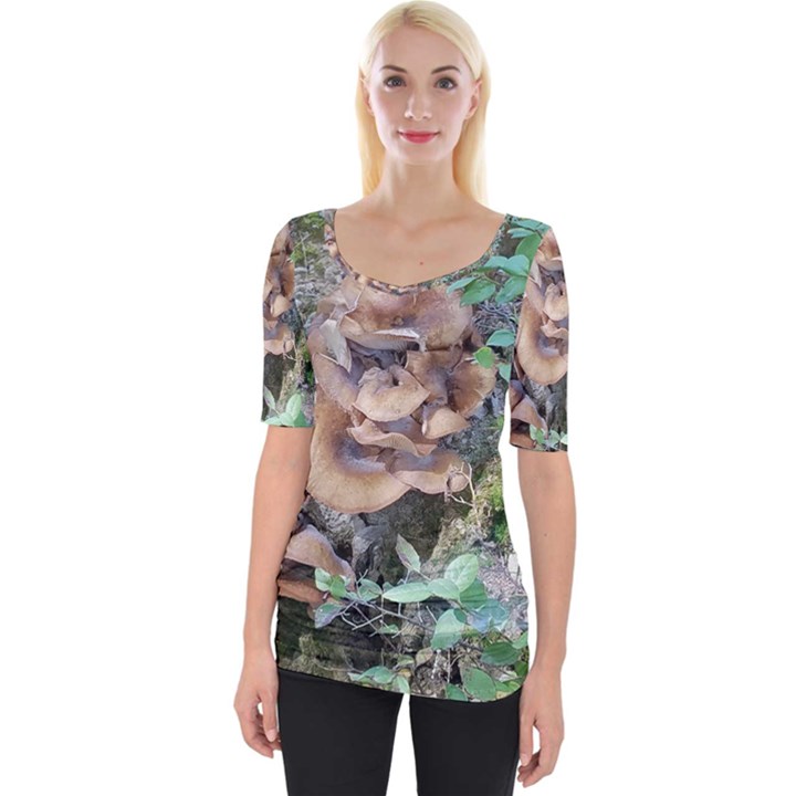 Abstract of Mushroom Wide Neckline Tee