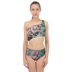 Abstract Of Mushroom Spliced Up Two Piece Swimsuit