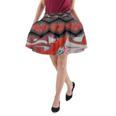 Red Swirls Designs By Flipstylez Designs A-line Pocket Skirt
