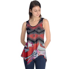 Red Swirls Designs By Flipstylez Designs Sleeveless Tunic