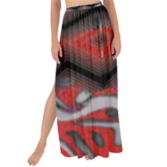 Red Swirls Designs By Flipstylez Designs Maxi Chiffon Tie-up Sarong by flipstylezfashionsLLC