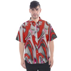 Elegant Red Swirls By Flipstylez Designs Men s Short Sleeve Shirt