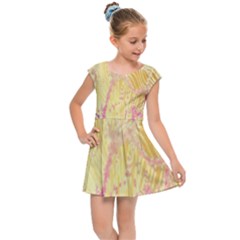 Gold Seamless Lace Tropical Colors By Flipstylez Designs Kids Cap Sleeve Dress by flipstylezfashionsLLC